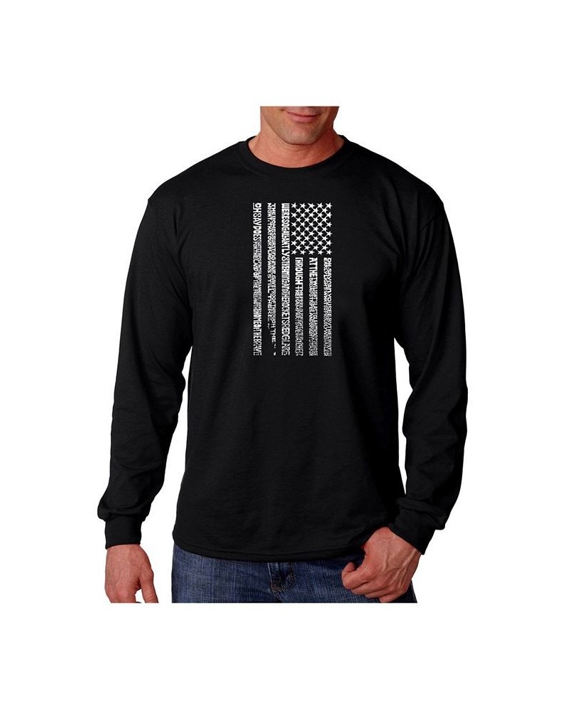 Men's Word Art Long Sleeve T-Shirt- Anthem Black $21.99 T-Shirts