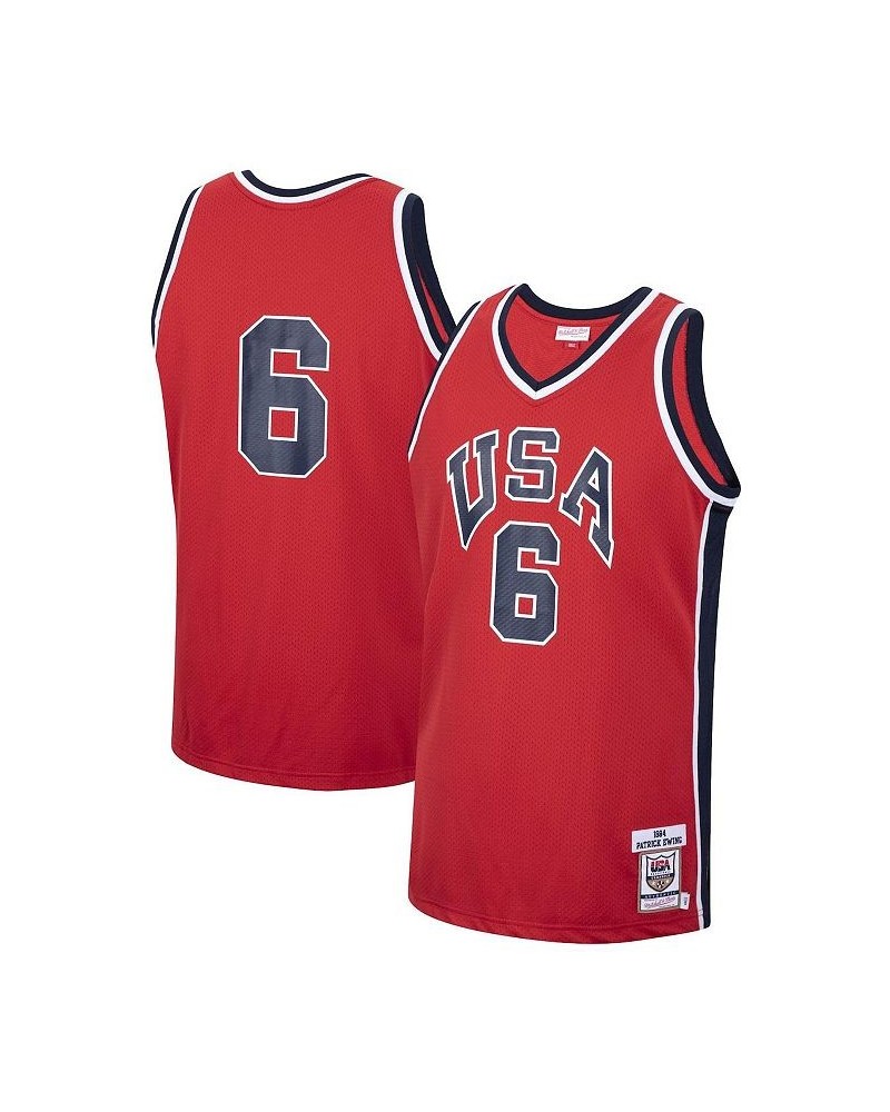 Men's Patrick Ewing Red USA Basketball Authentic 1984 Jersey $125.40 Jersey