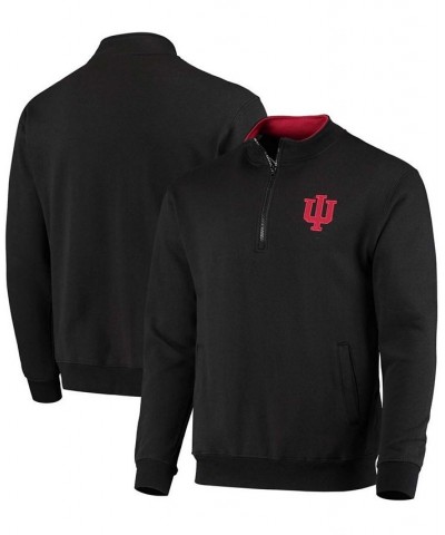 Men's Black Indiana Hoosiers Tortugas Logo Quarter-Zip Jacket $28.20 Sweatshirt