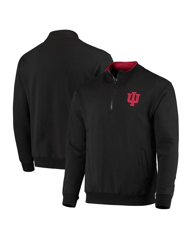 Men's Black Indiana Hoosiers Tortugas Logo Quarter-Zip Jacket $28.20 Sweatshirt