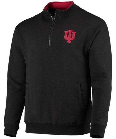 Men's Black Indiana Hoosiers Tortugas Logo Quarter-Zip Jacket $28.20 Sweatshirt