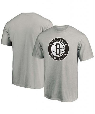 Men's Heathered Charcoal Brooklyn Nets Primary Team Logo T-shirt $13.95 T-Shirts