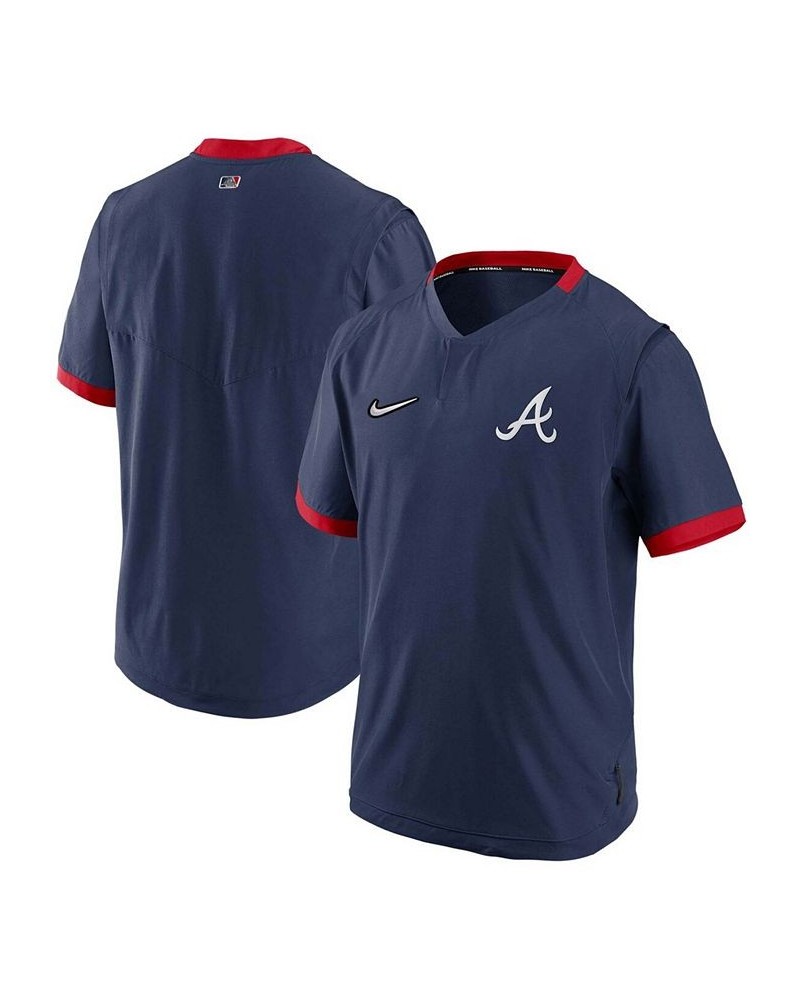 Men's Navy, Red Atlanta Braves Authentic Collection Short Sleeve Hot Pullover Jacket $42.30 Jackets