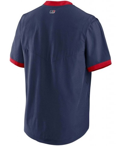 Men's Navy, Red Atlanta Braves Authentic Collection Short Sleeve Hot Pullover Jacket $42.30 Jackets