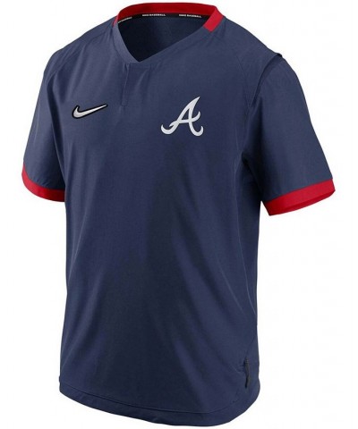 Men's Navy, Red Atlanta Braves Authentic Collection Short Sleeve Hot Pullover Jacket $42.30 Jackets