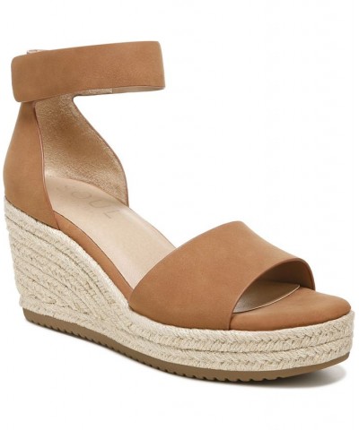 Oakley Ankle Strap Wedge Sandals Brown $34.00 Shoes