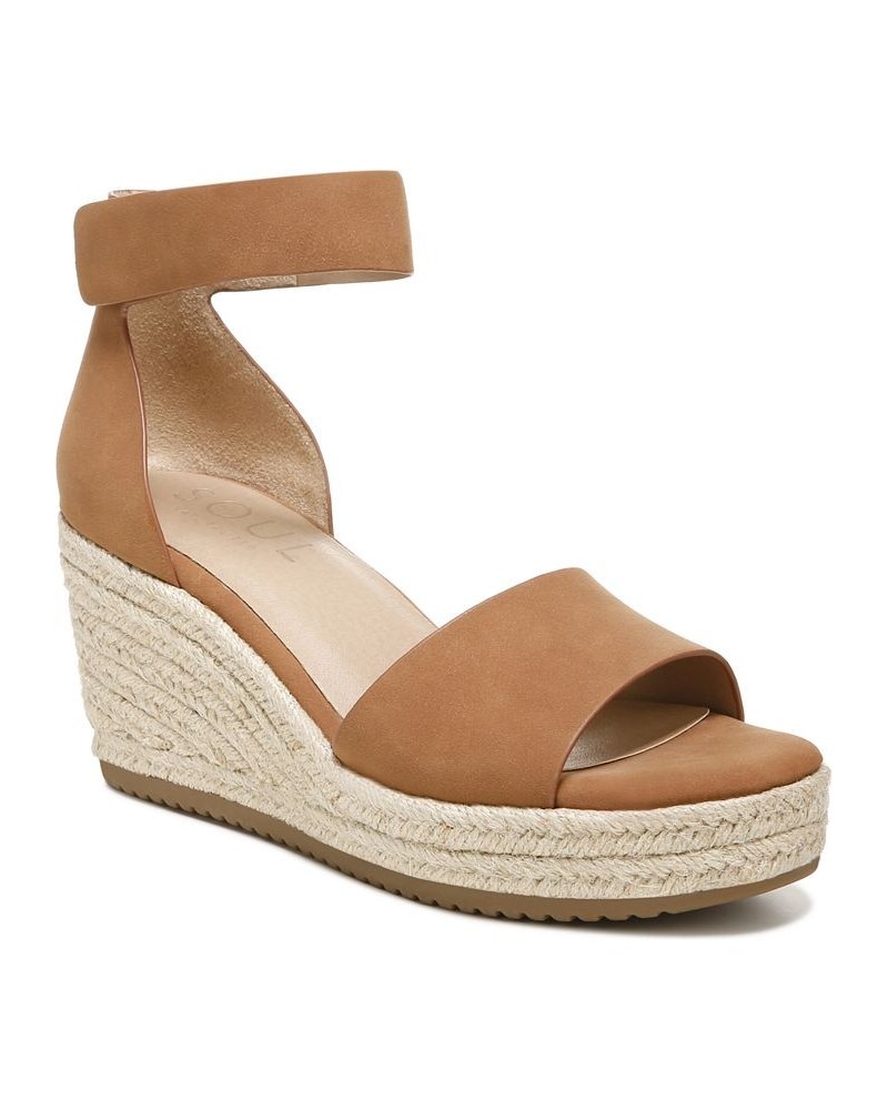 Oakley Ankle Strap Wedge Sandals Brown $34.00 Shoes