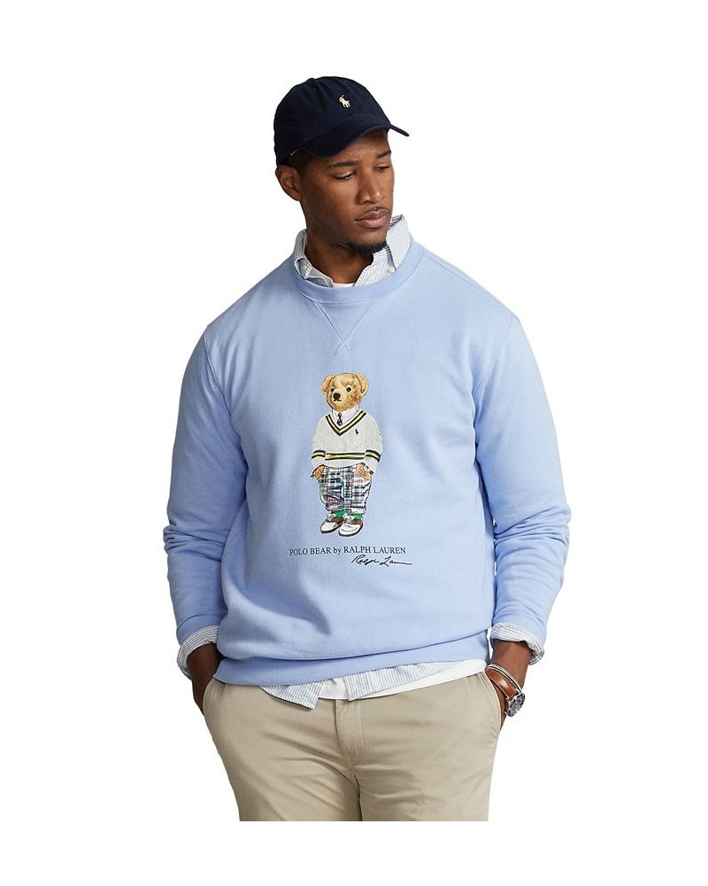 Men's Polo Bear Fleece Sweatshirt Blue $76.54 Sweatshirt