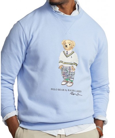 Men's Polo Bear Fleece Sweatshirt Blue $76.54 Sweatshirt