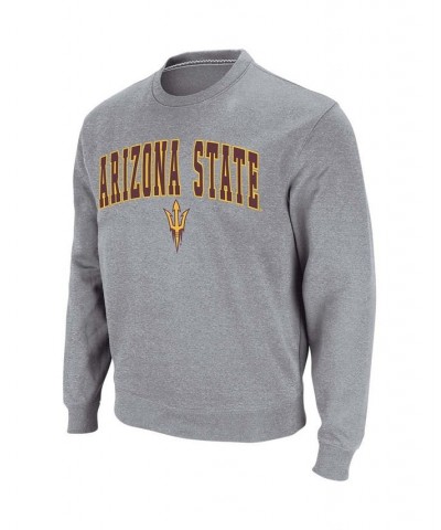 Men's Heather Gray Arizona State Sun Devils Arch Logo Crew Neck Sweatshirt $28.19 Sweatshirt