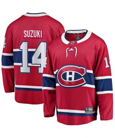 Men's Branded Nick Suzuki Red Montreal Canadiens Home Premier Breakaway Player Jersey $55.50 Jersey