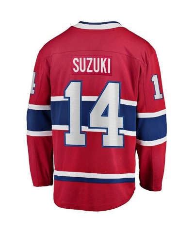 Men's Branded Nick Suzuki Red Montreal Canadiens Home Premier Breakaway Player Jersey $55.50 Jersey