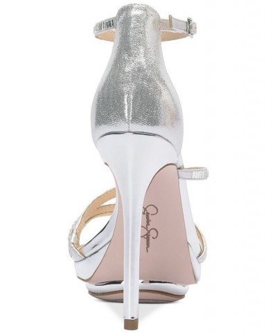 Embla Ankle-Strap Embellished Dress Sandals Silver $45.60 Shoes