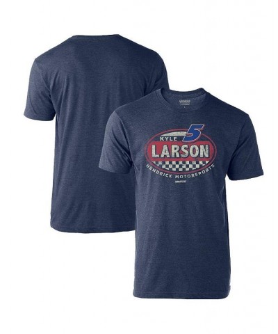 Men's Heathered Navy Kyle Larson Vintage-Like Rookie T-shirt $14.35 T-Shirts