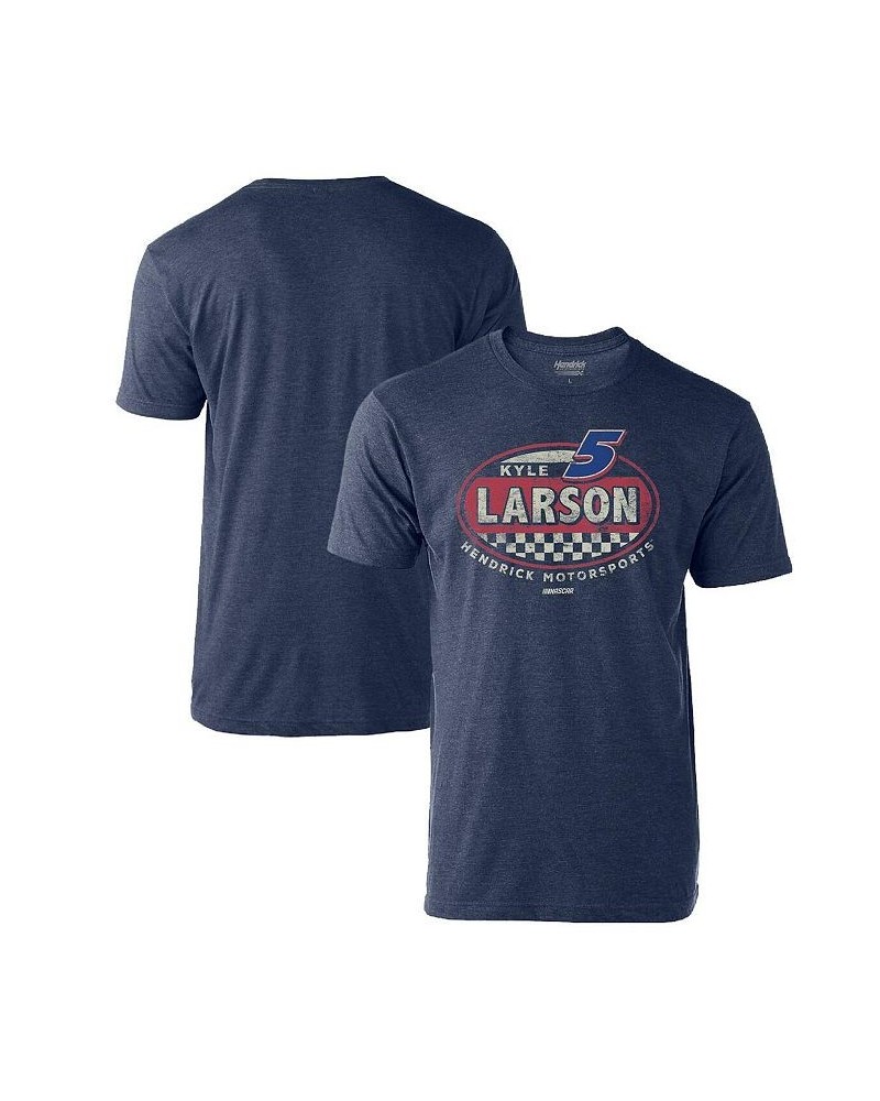 Men's Heathered Navy Kyle Larson Vintage-Like Rookie T-shirt $14.35 T-Shirts