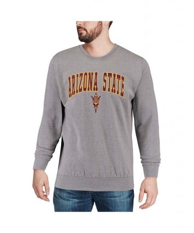 Men's Heather Gray Arizona State Sun Devils Arch Logo Crew Neck Sweatshirt $28.19 Sweatshirt