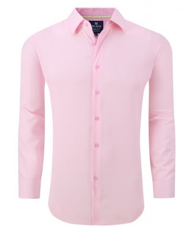 Men's Slim Fit Performance Solid Button Down Shirt Pink $23.84 Dress Shirts