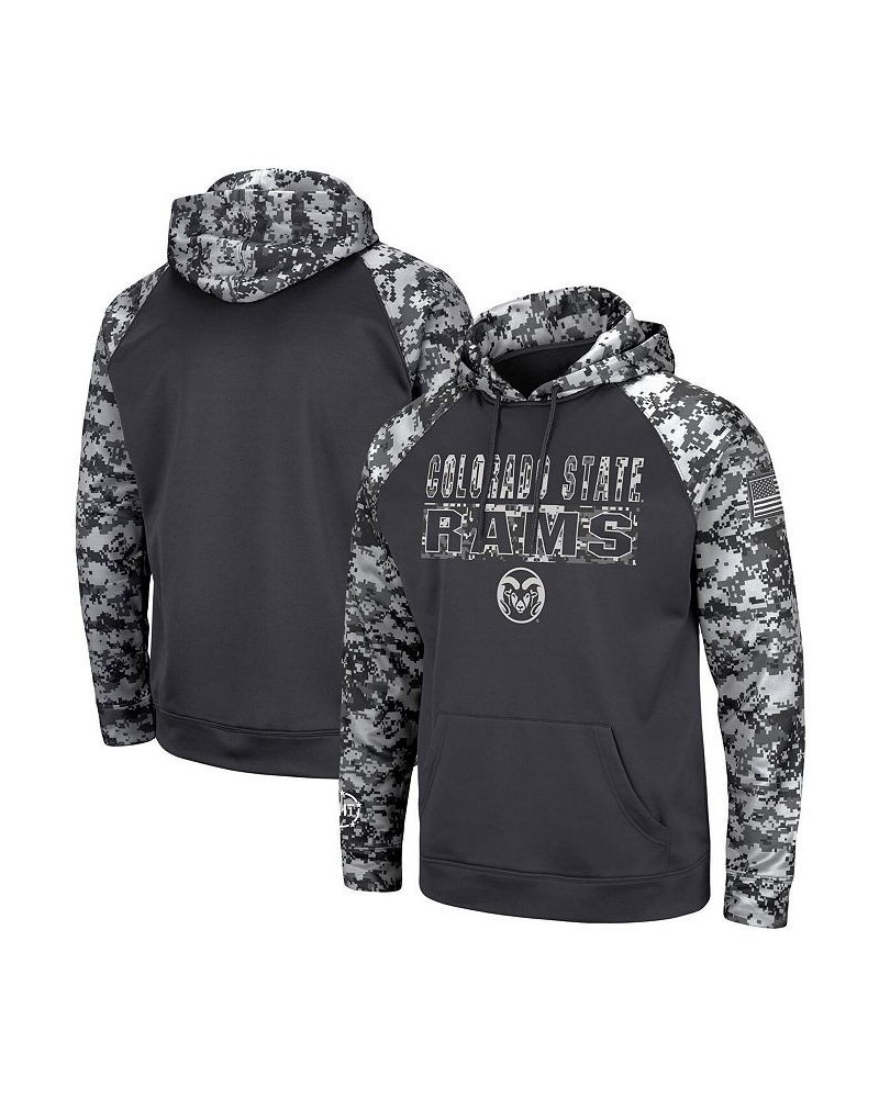 Men's Charcoal Colorado State Rams OHT Military-Inspired Appreciation Digital Camo Pullover Hoodie $30.75 Sweatshirt