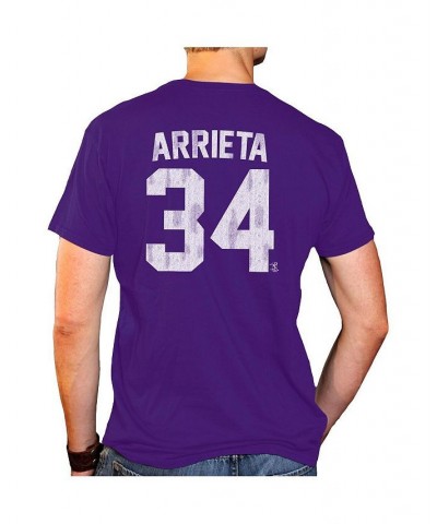 Men's Jake Arrieta Purple TCU Horned Frogs NCAA Baseball T-shirt $23.93 T-Shirts