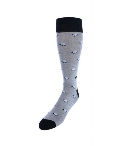 Dolly The Sheep Merino Wool Mid-Calf Socks Gray $20.88 Socks