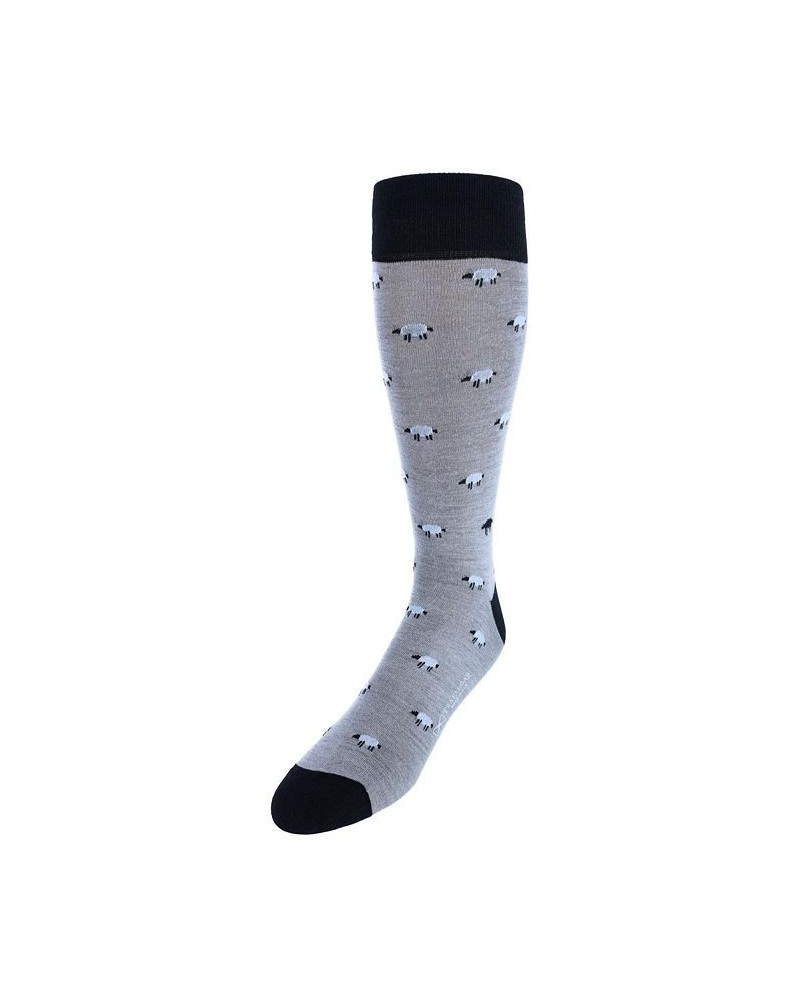 Dolly The Sheep Merino Wool Mid-Calf Socks Gray $20.88 Socks