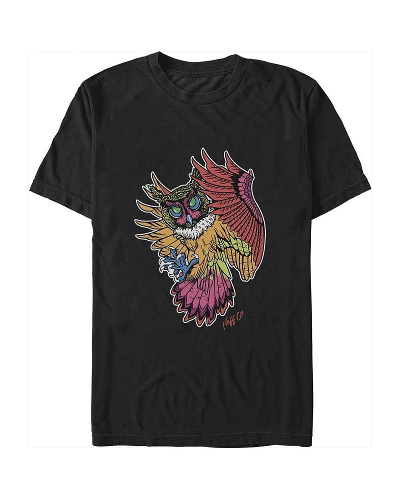 Men's NEFF Owl Psych Short Sleeve T-shirt Black $15.40 T-Shirts