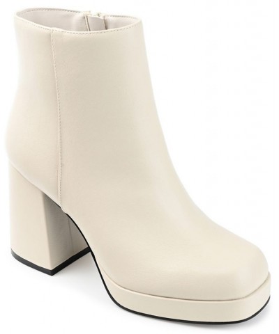 Women's Mollie Platform Booties White $41.60 Shoes