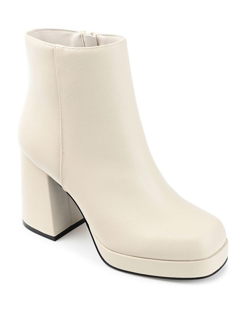 Women's Mollie Platform Booties White $41.60 Shoes