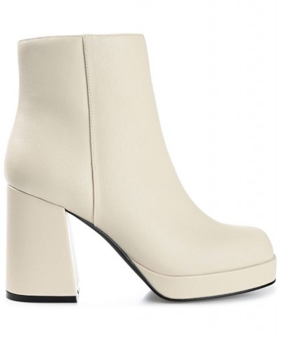 Women's Mollie Platform Booties White $41.60 Shoes