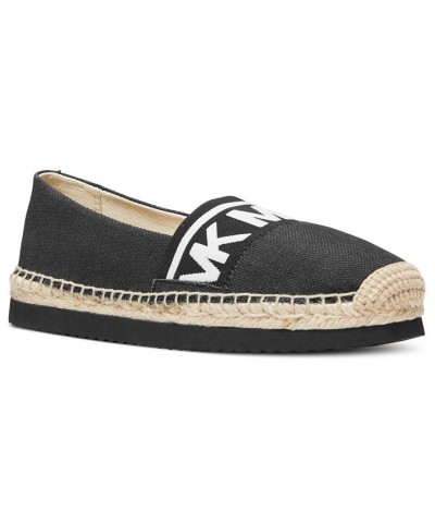 Women's Vicky Slip-On Logo Espadrille Flats Black $40.50 Shoes