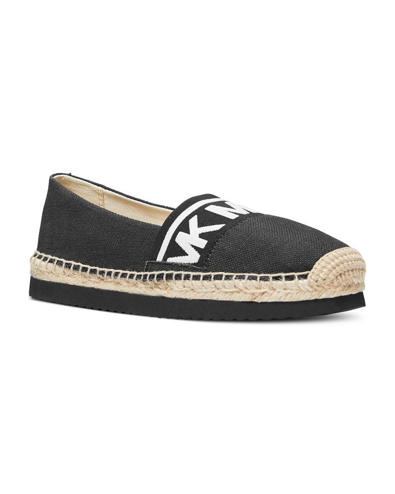 Women's Vicky Slip-On Logo Espadrille Flats Black $40.50 Shoes