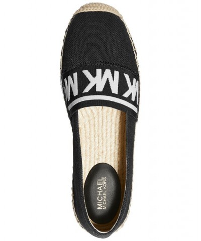 Women's Vicky Slip-On Logo Espadrille Flats Black $40.50 Shoes