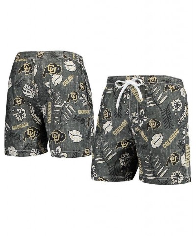 Men's Black Colorado Buffaloes Vintage-Inspired Floral Swim Trunks $28.70 Swimsuits