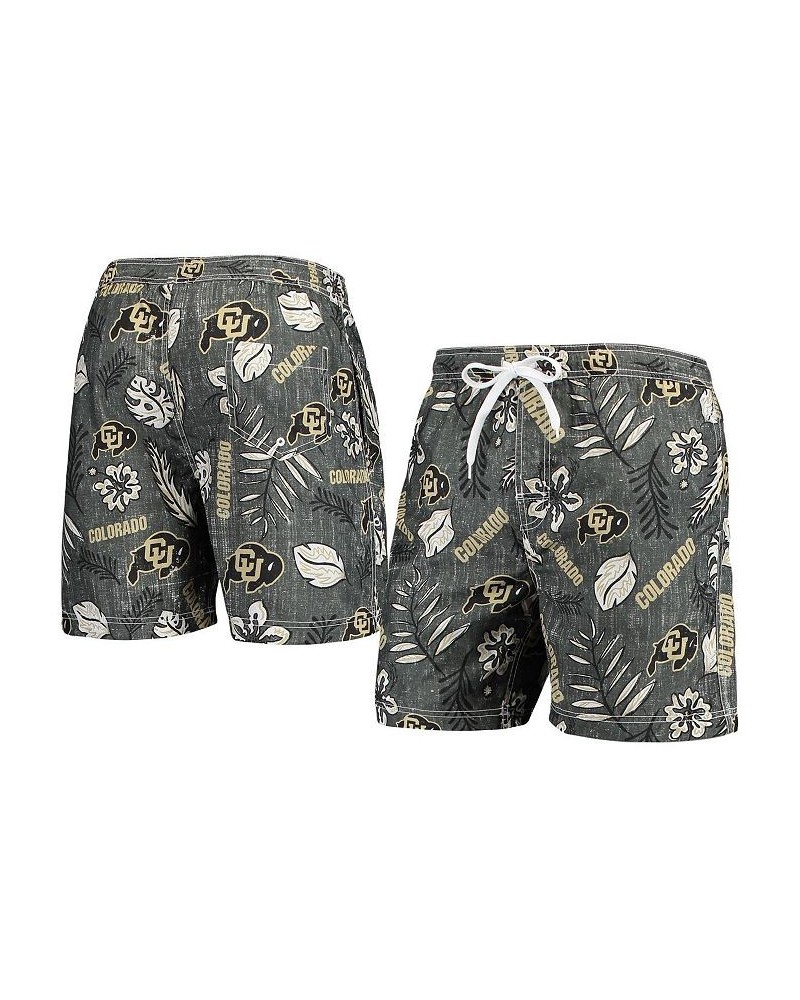 Men's Black Colorado Buffaloes Vintage-Inspired Floral Swim Trunks $28.70 Swimsuits