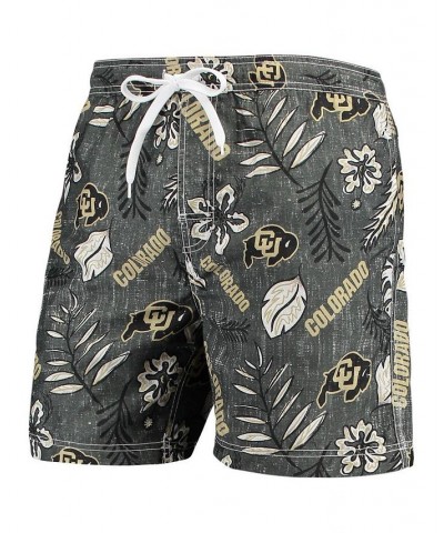 Men's Black Colorado Buffaloes Vintage-Inspired Floral Swim Trunks $28.70 Swimsuits