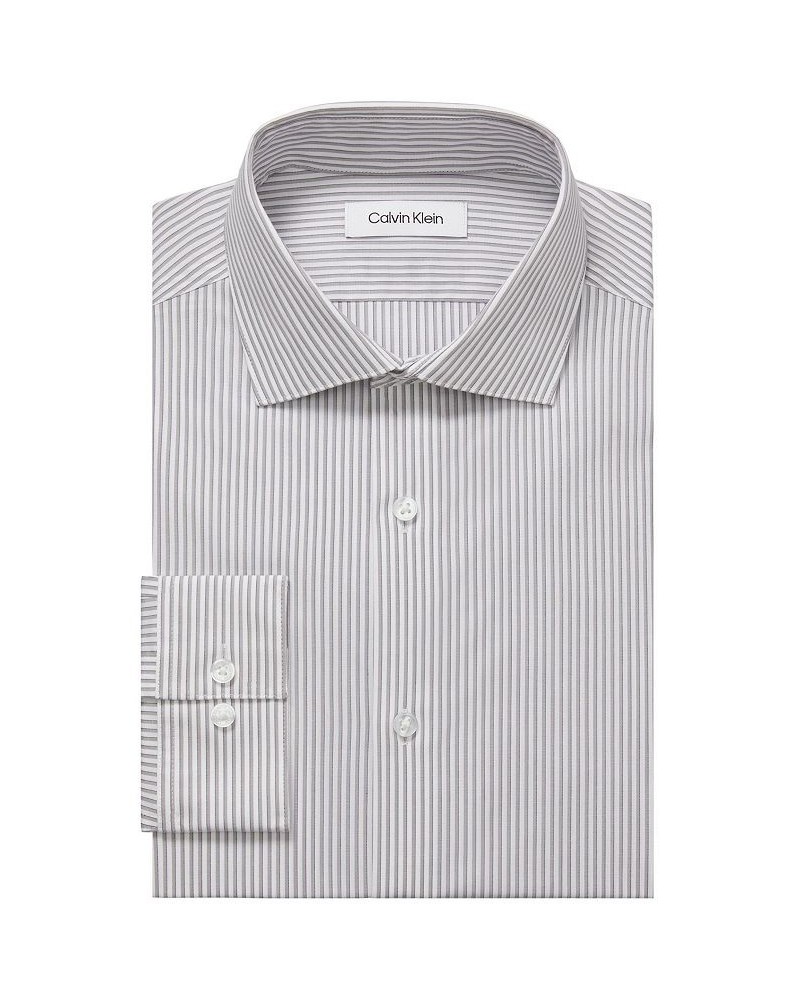 Men's Steel and Slim Fit Stretch Wrinkle Free Dress Shirt Gray $19.30 Dress Shirts