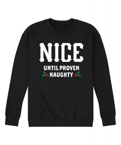 Men's Nice Until Proven Naughty Fleece T-shirt Black $23.65 T-Shirts