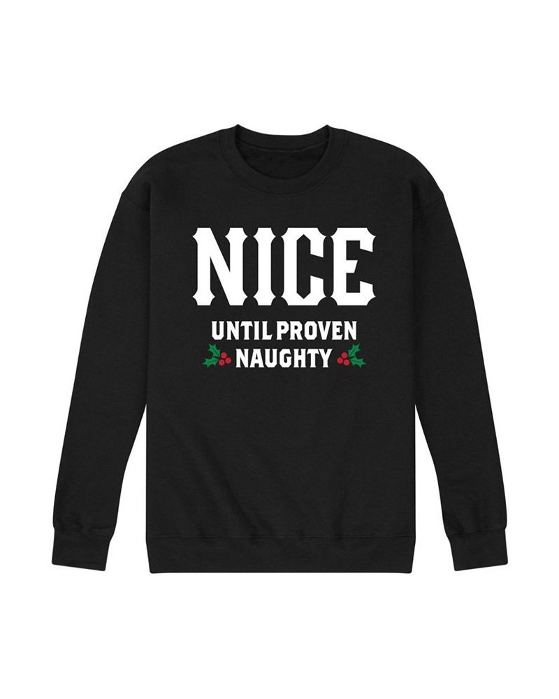 Men's Nice Until Proven Naughty Fleece T-shirt Black $23.65 T-Shirts