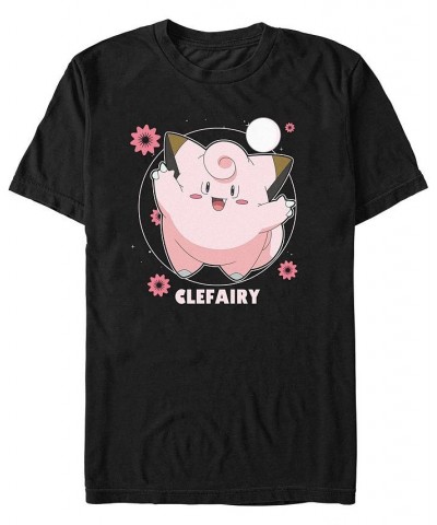 Men's Clefairy Dance Short Sleeve T-shirt Black $14.35 T-Shirts