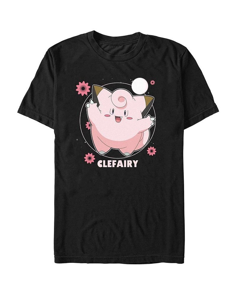 Men's Clefairy Dance Short Sleeve T-shirt Black $14.35 T-Shirts