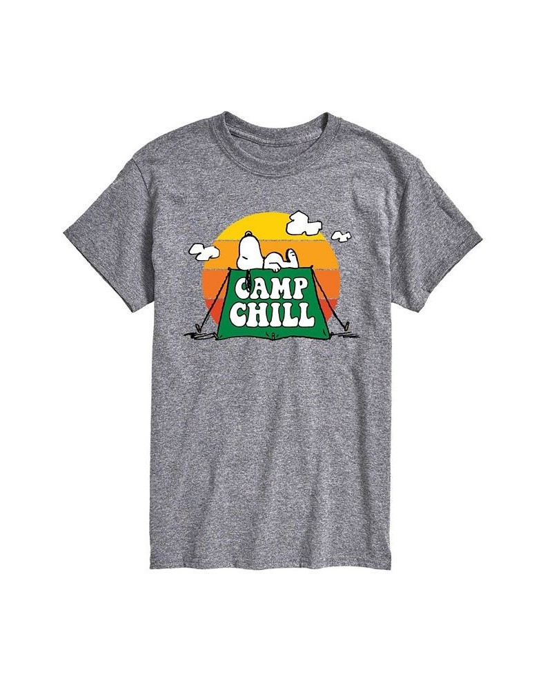 Men's Peanuts Camp Chill T-shirt Gray $17.50 T-Shirts