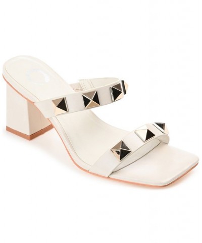 Women's Kirian Studded Sandals Ivory/Cream $41.40 Shoes