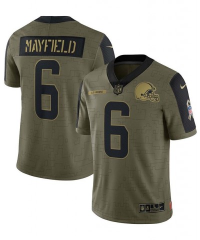 Men's Baker Mayfield Olive Cleveland Browns 2021 Salute To Service Limited Player Jersey $49.32 Jersey