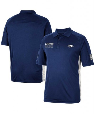 Men's Navy Nevada Wolf Pack OHT Military-Inspired Appreciation Snow Camo Polo Shirt $26.40 Polo Shirts