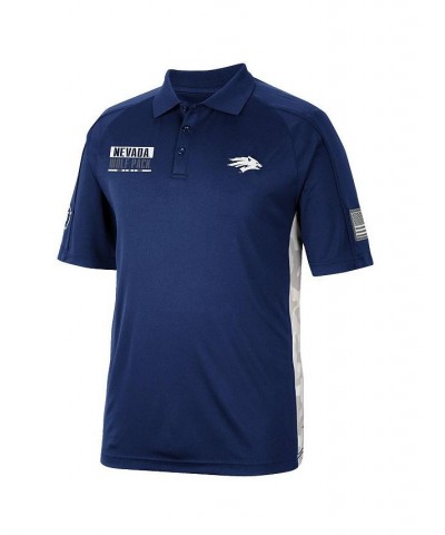 Men's Navy Nevada Wolf Pack OHT Military-Inspired Appreciation Snow Camo Polo Shirt $26.40 Polo Shirts