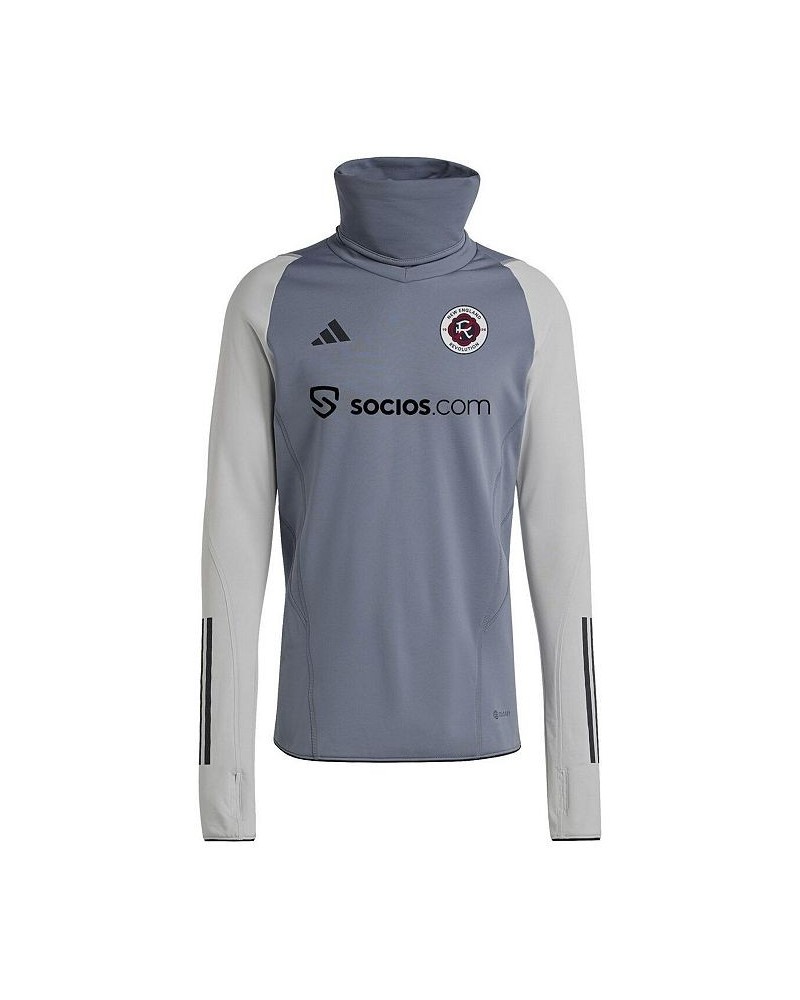 Men's Gray New England Revolution Warm Raglan COLD.RDY Top $53.20 Tops