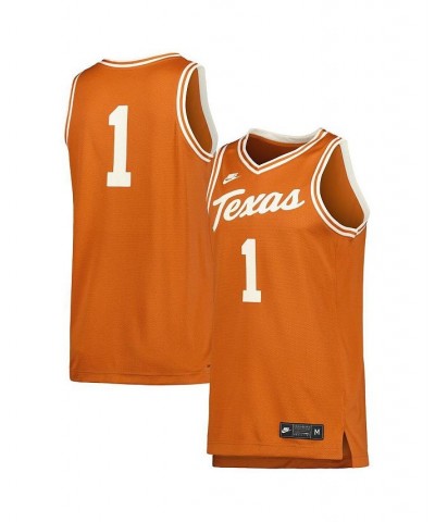 Men's 1 Cream Texas Longhorns Retro Replica Basketball Jersey $41.65 Jersey