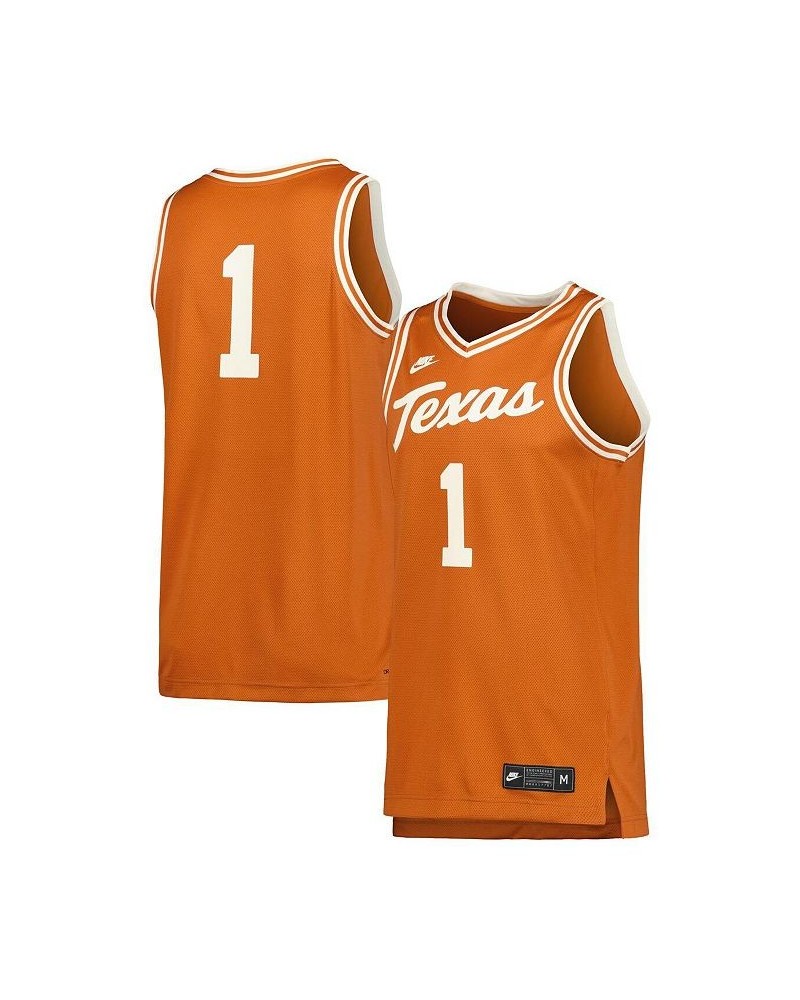 Men's 1 Cream Texas Longhorns Retro Replica Basketball Jersey $41.65 Jersey