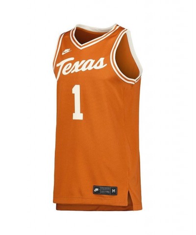 Men's 1 Cream Texas Longhorns Retro Replica Basketball Jersey $41.65 Jersey