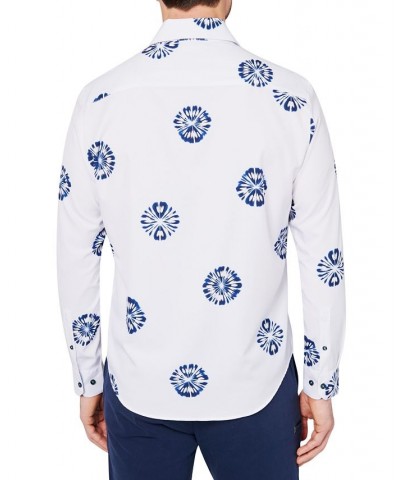 Men's Slim-Fit Floral Performance Shirt White $22.39 Shirts